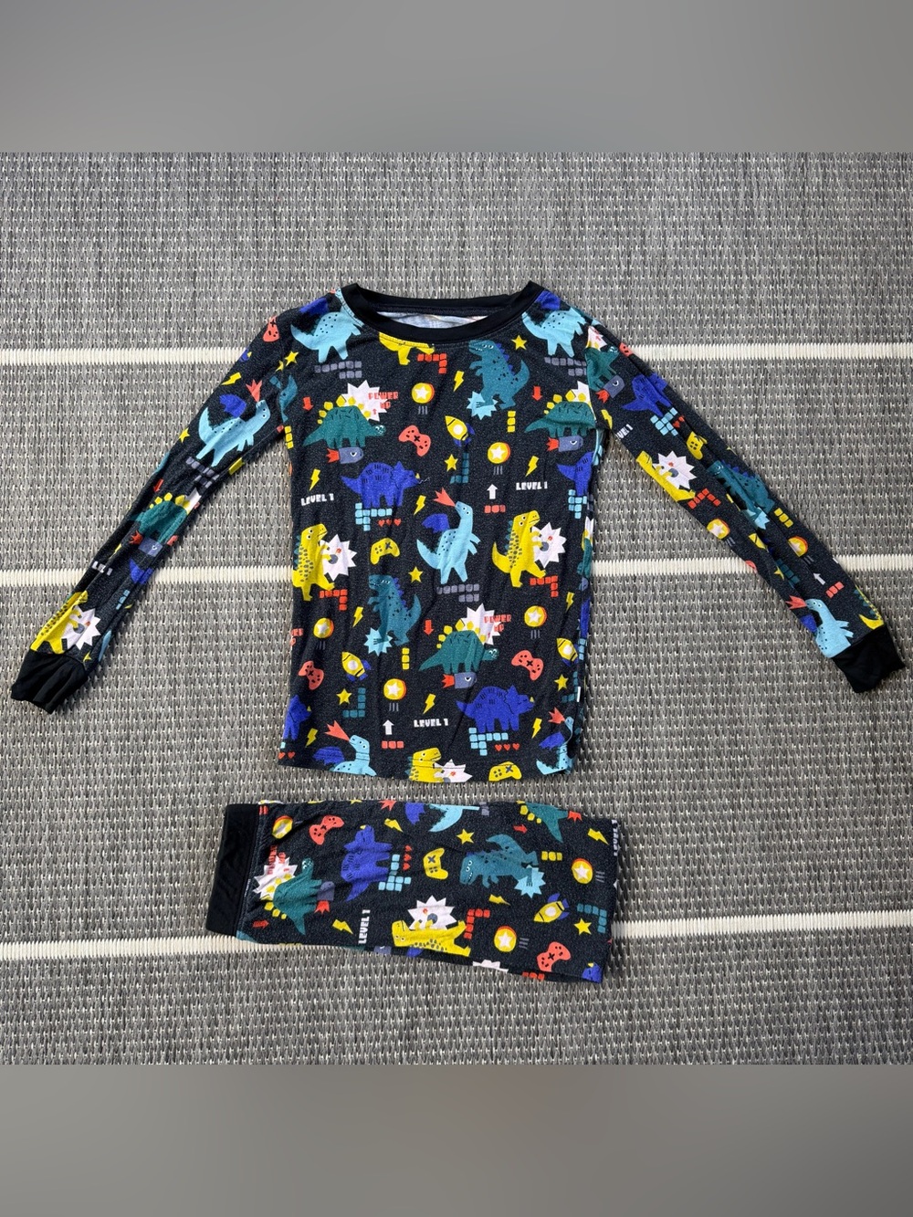 Little Sleepies Next Level Dinos Bamboo Viscose Two Piece Pajama Set, 4T